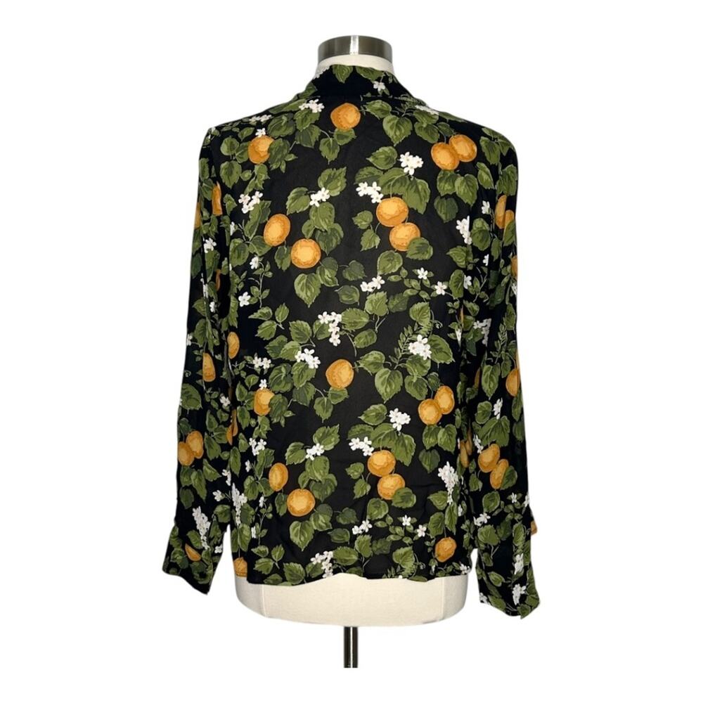 Reformation Violet Long Sleeve Button Front Blouse In Clementine Oranges Small - Picture 3 of 11